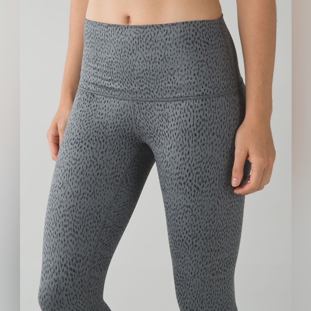 Lululemon Wunder Under Pant *Full-On Luon (Roll Down) Dottie Dash Slate Black